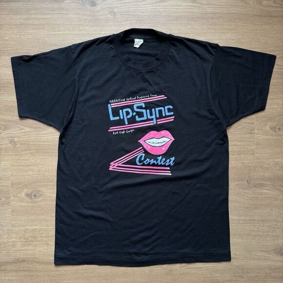 Vintage 80s Lip Sync Contest Single Stitch Graphic T-Shirt - Picture 7 of 7
